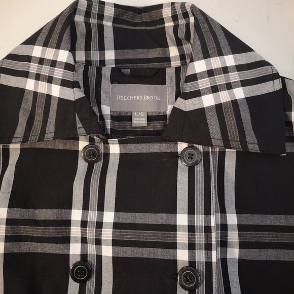 Beechers Brook Ladies Lightweight Black & White Plaid Coat - Picture 10 of 12